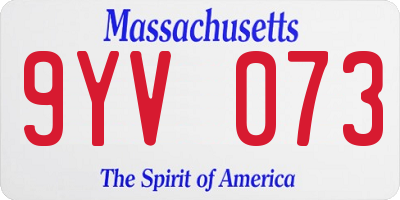 MA license plate 9YV073