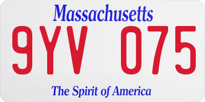 MA license plate 9YV075