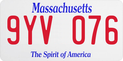 MA license plate 9YV076