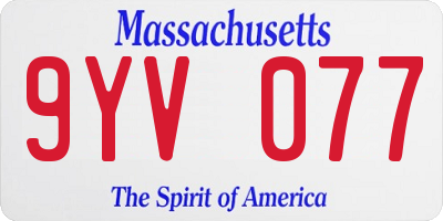 MA license plate 9YV077