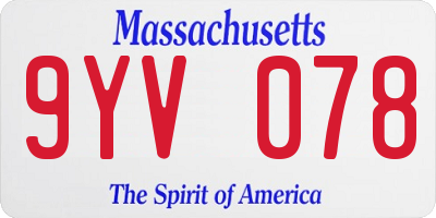MA license plate 9YV078