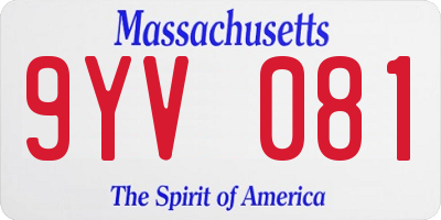 MA license plate 9YV081