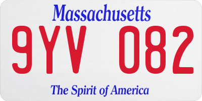MA license plate 9YV082