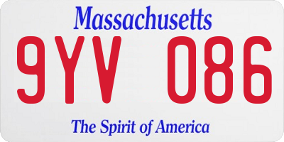 MA license plate 9YV086