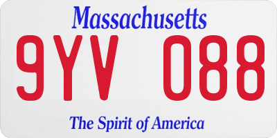 MA license plate 9YV088