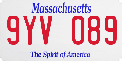 MA license plate 9YV089