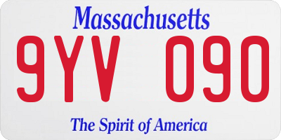 MA license plate 9YV090