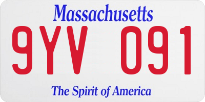 MA license plate 9YV091