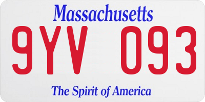 MA license plate 9YV093