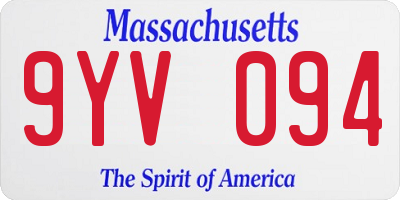 MA license plate 9YV094