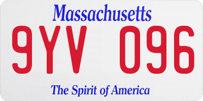 MA license plate 9YV096