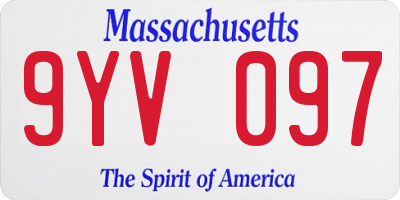 MA license plate 9YV097