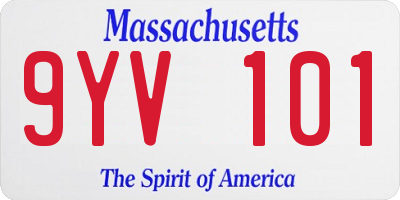 MA license plate 9YV101