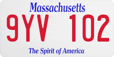 MA license plate 9YV102