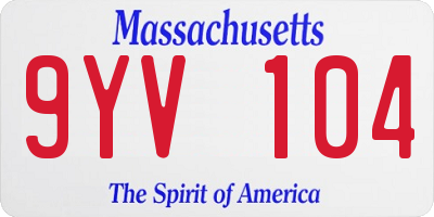 MA license plate 9YV104