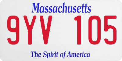 MA license plate 9YV105