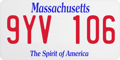 MA license plate 9YV106