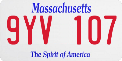 MA license plate 9YV107