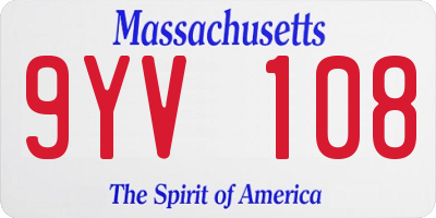 MA license plate 9YV108