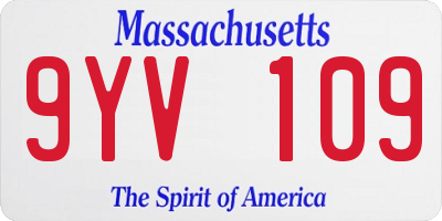 MA license plate 9YV109