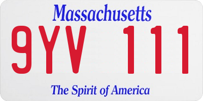 MA license plate 9YV111