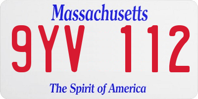 MA license plate 9YV112