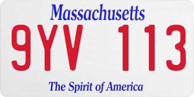 MA license plate 9YV113