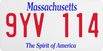 MA license plate 9YV114