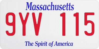 MA license plate 9YV115