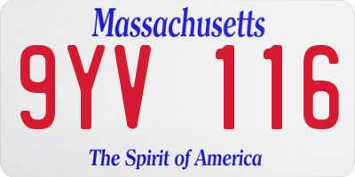 MA license plate 9YV116