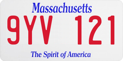 MA license plate 9YV121