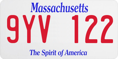 MA license plate 9YV122