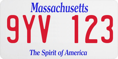 MA license plate 9YV123
