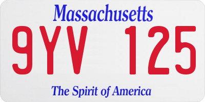 MA license plate 9YV125