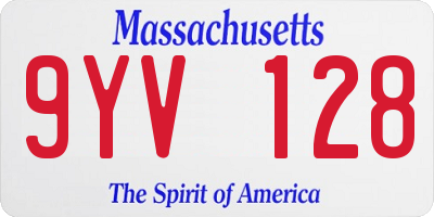 MA license plate 9YV128
