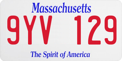 MA license plate 9YV129