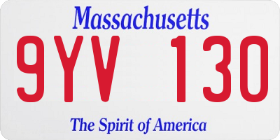 MA license plate 9YV130