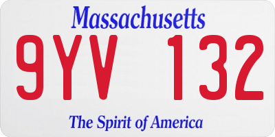 MA license plate 9YV132