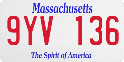 MA license plate 9YV136