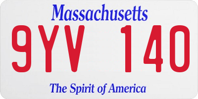 MA license plate 9YV140