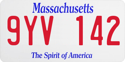 MA license plate 9YV142