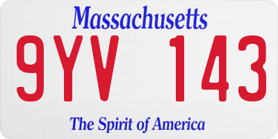 MA license plate 9YV143