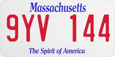 MA license plate 9YV144