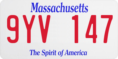 MA license plate 9YV147