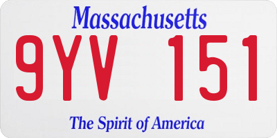 MA license plate 9YV151