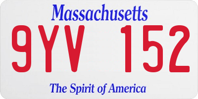 MA license plate 9YV152