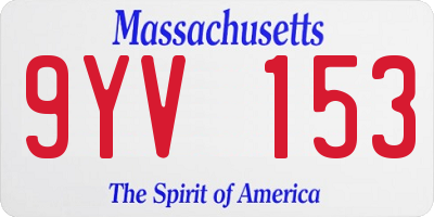 MA license plate 9YV153