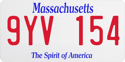 MA license plate 9YV154