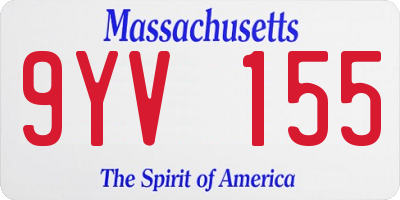 MA license plate 9YV155