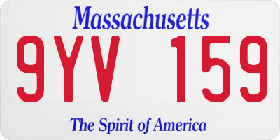 MA license plate 9YV159